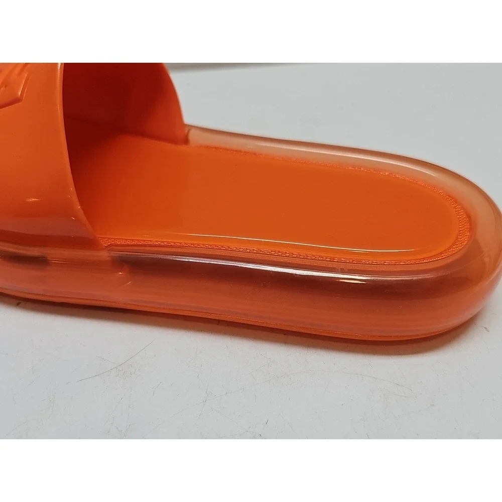 Tory Burch Bubble Jelly Slides Fluorescent Orange (Size 6B)